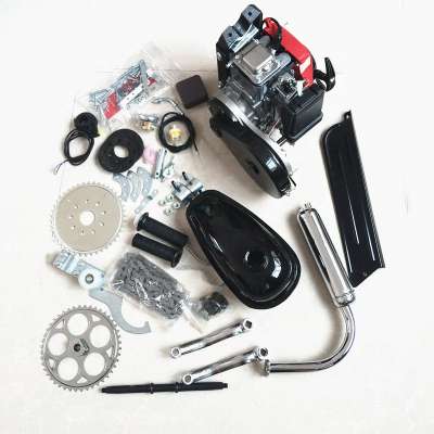 belt drive 4 stroke 49cc gasoline engine kit for bicycle with width crank and axle