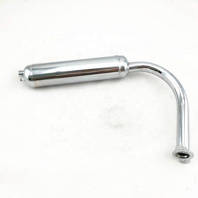 chrome motorized bicycle exhaust pipe for gas bike engine 49cc 66cc 80cc muffler